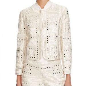 Alice and Olivia White Embroidered Shorts